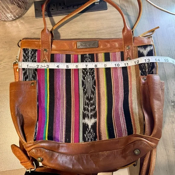 Nena & Co. Multicolor Striped Tote with Leather Trim